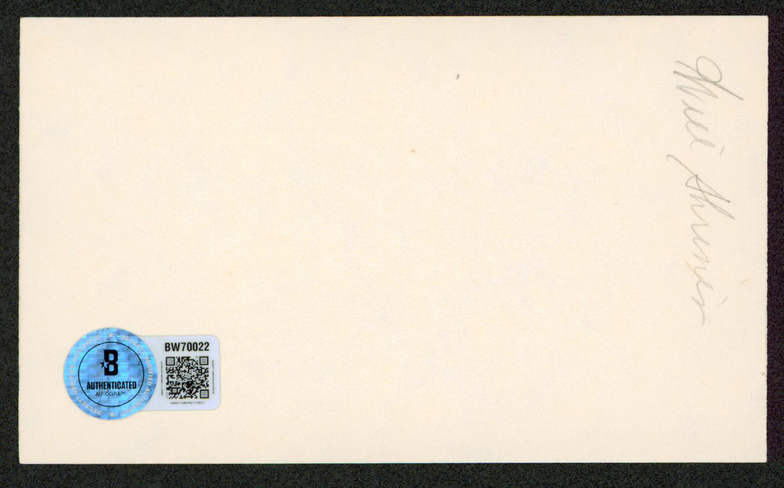 Will Shriner Frasier Authentic Signed 3x5 Index Card Autographed BAS #BW70022