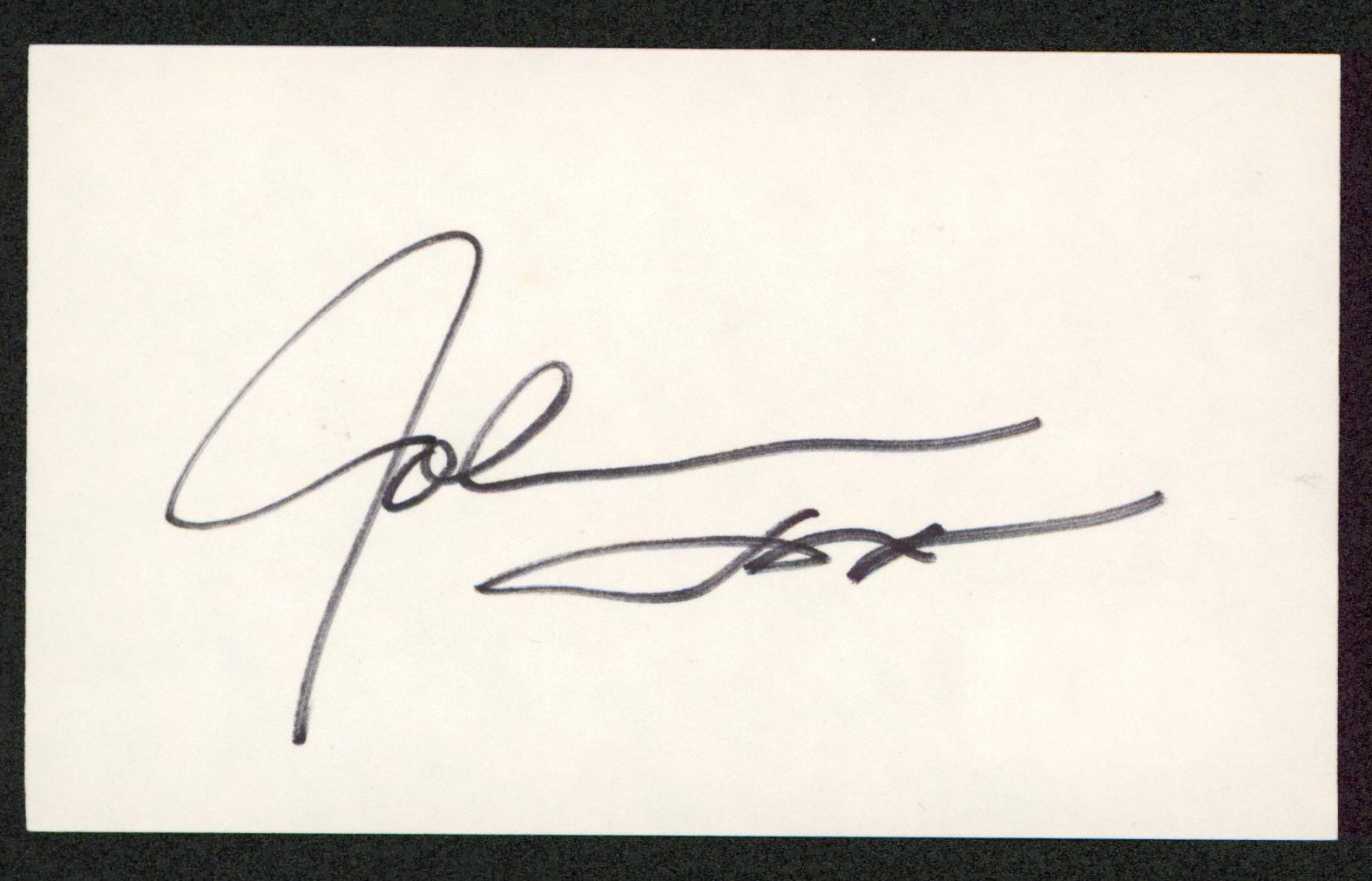 John Saxon Portrait in Black Authentic Signed 3x5 Index Card BAS #BW70025