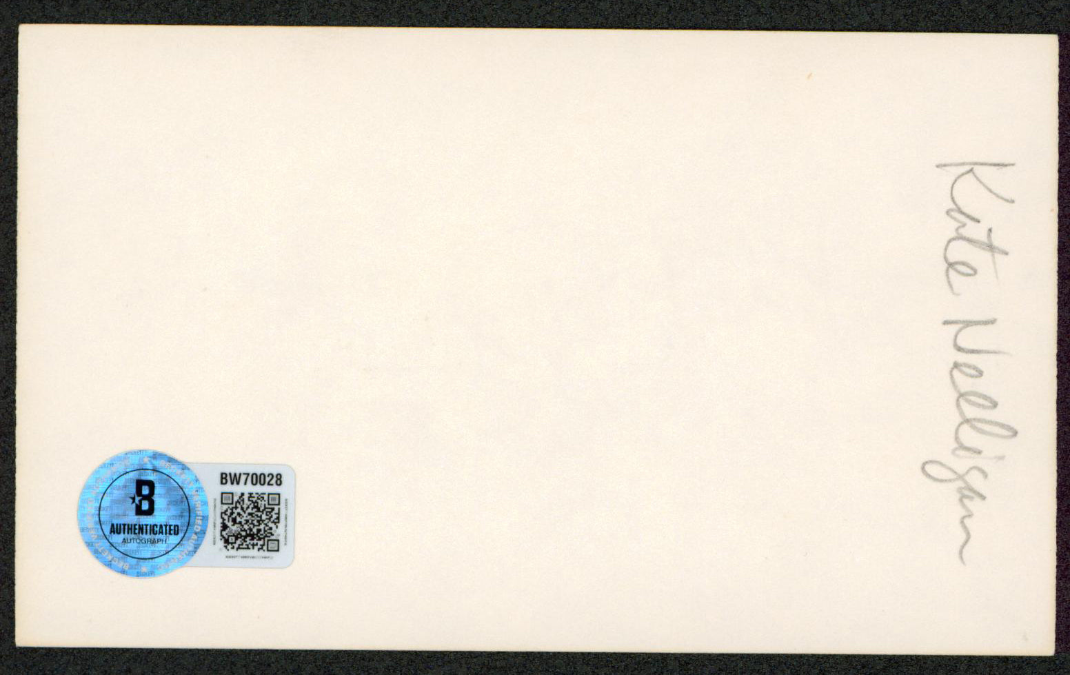 Kate Nelligan The Cider House Rules Authentic Signed 3x5 Index Card BAS #BW70028