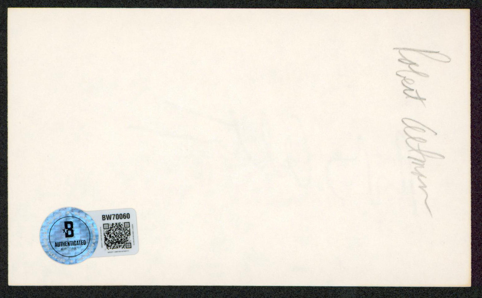 Robert Altman M*A*S*H Authentic Signed 3x5 Index Card Autographed BAS #BW70060