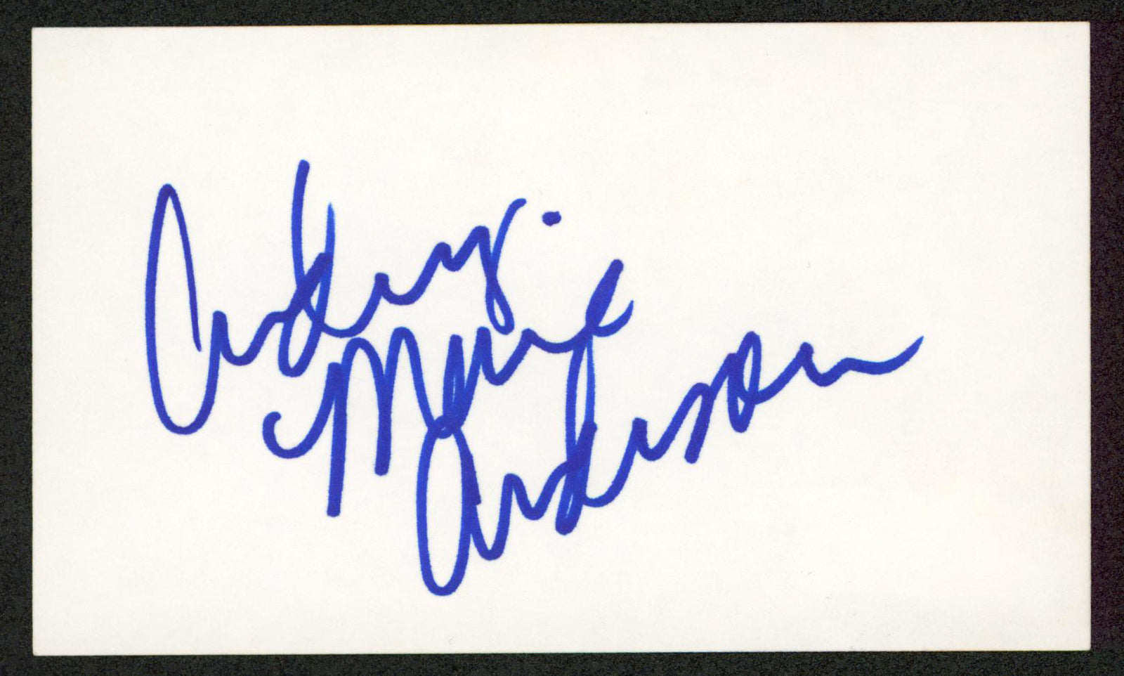 Audrey Marie Anderson The Unit Authentic Signed 3x5 Index Card BAS #BW70064