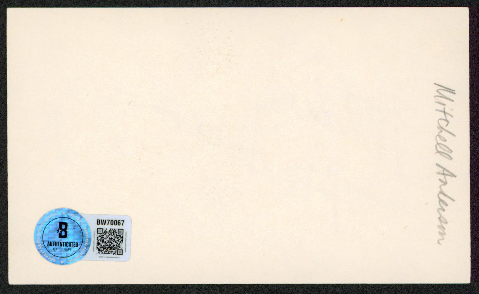 Mitchell Anderson Party of Five Authentic Signed 3x5 Index Card BAS #BW70067