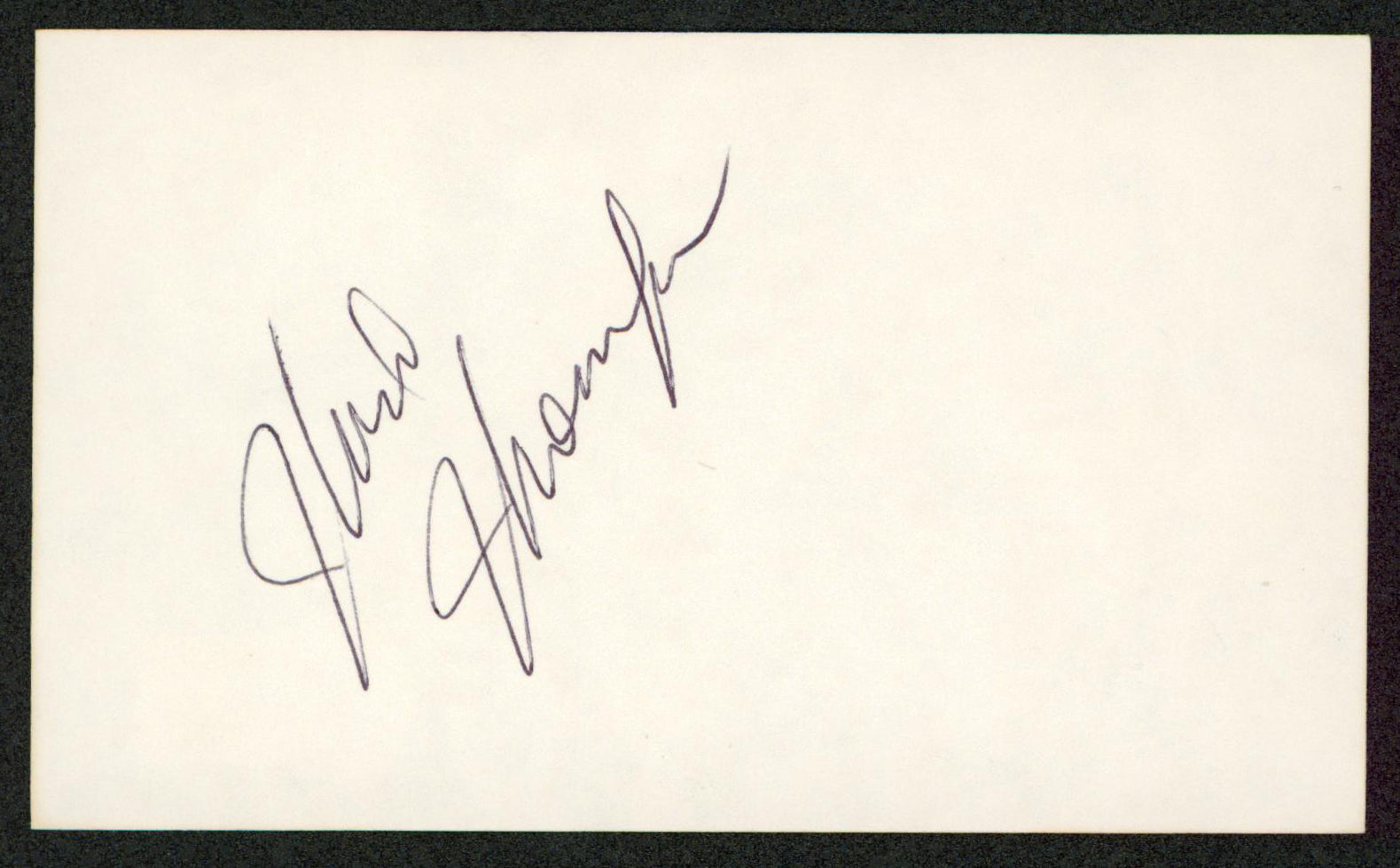 Hank Thompson Country Musician Authentic Signed 3x5 Index Card BAS #BW35486