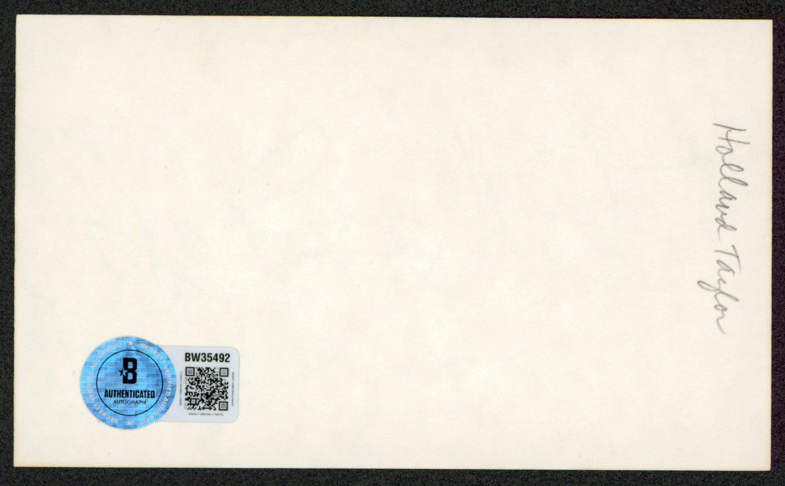 Holland Taylor Two and a Half Men Authentic Signed 3x5 Index Card BAS #BW35492