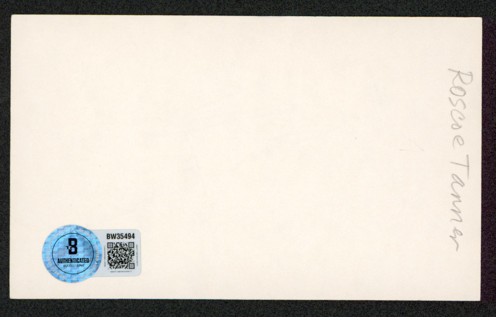 Roscoe Tanner Authentic Signed 3x5 Index Card Autographed BAS #BW35494