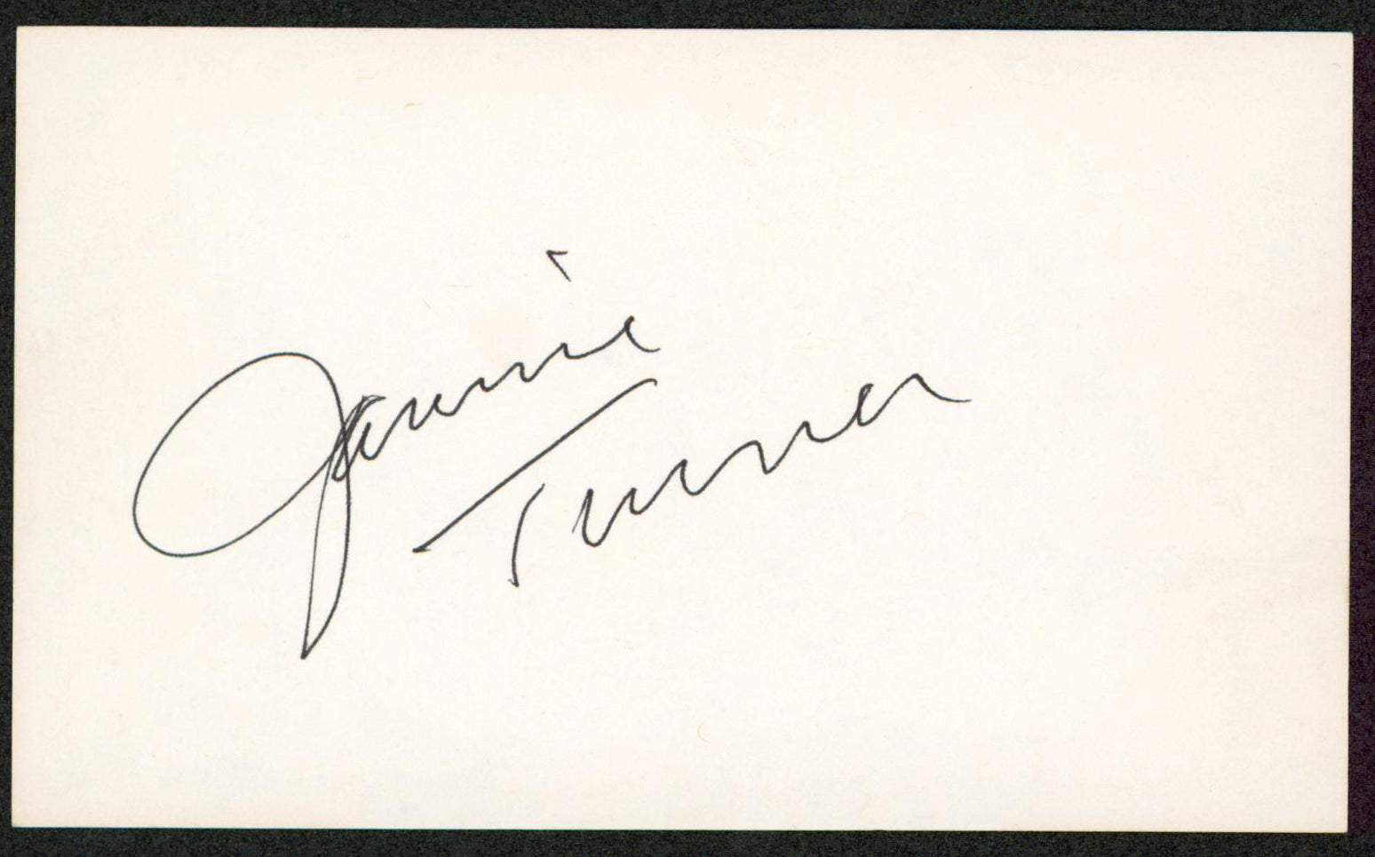 Jasmine Turner NBC Authentic Signed 3x5 Index Card Autographed BAS #BW35502