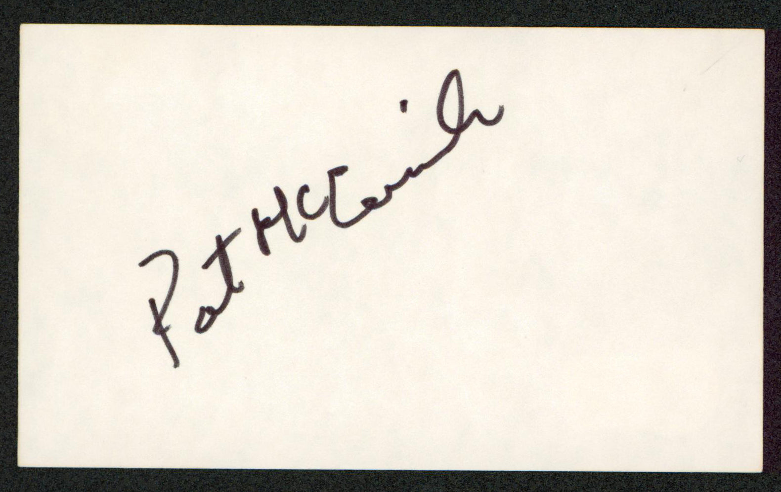 Pat McCormick Smokey and the Bandit Authentic Signed 3x5 Index Card BAS #BW35511