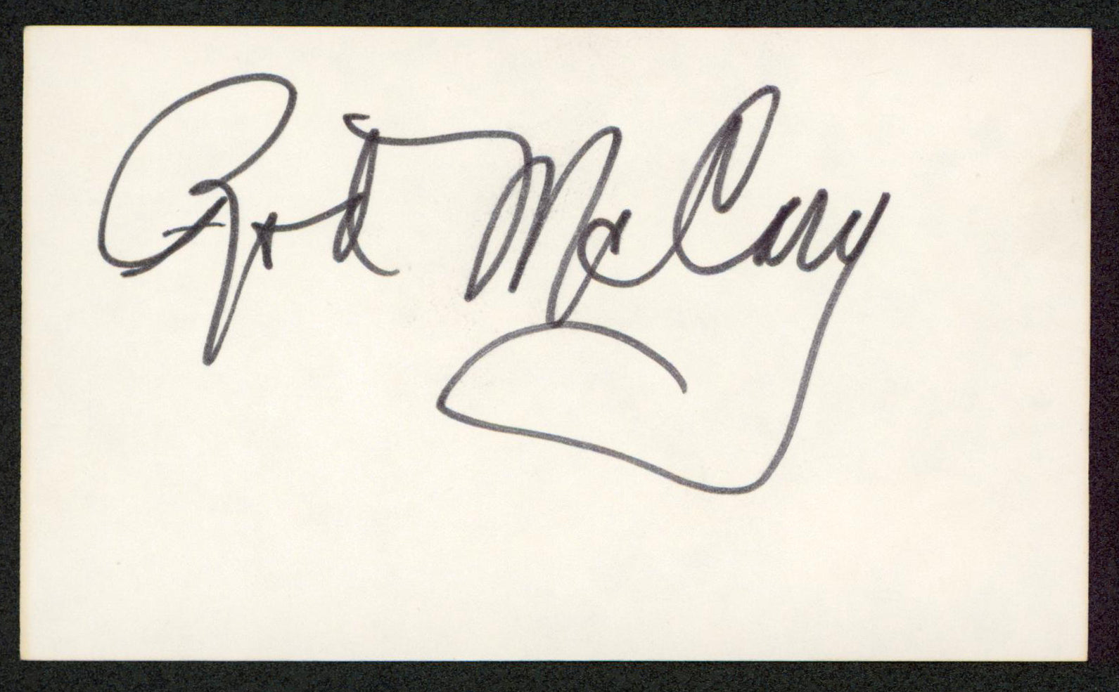 Rod McCary The Flintstones Authentic Signed 3x5 Index Card BAS #BW35513
