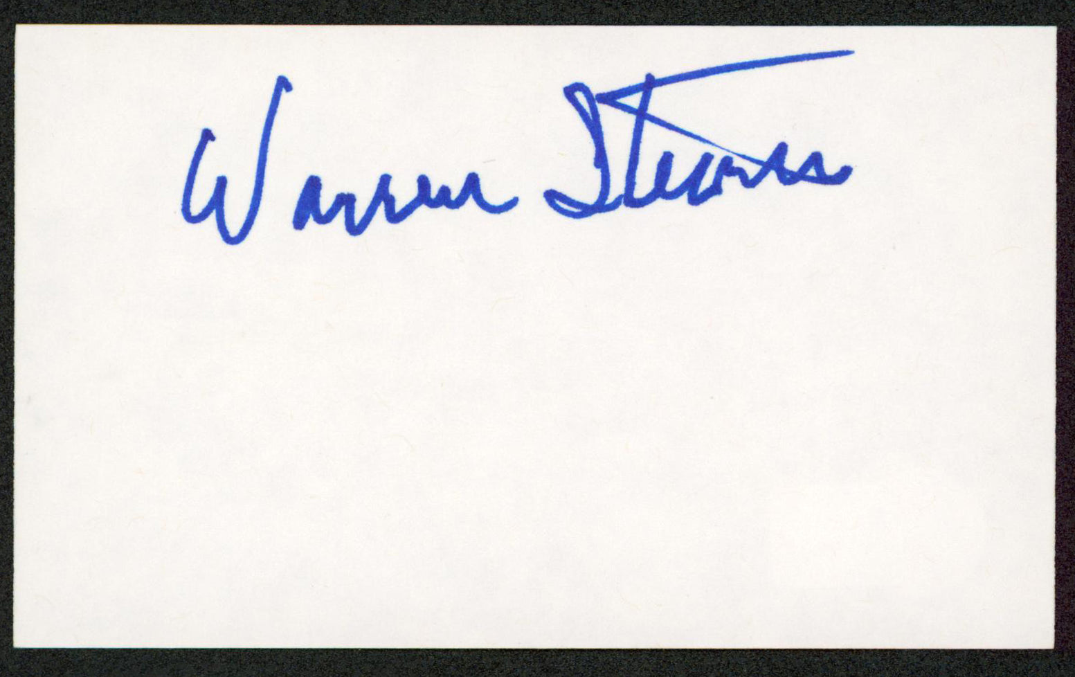 Warren Stevens The Twilight Zone Authentic Signed 3x5 Index Card BAS #BW35514