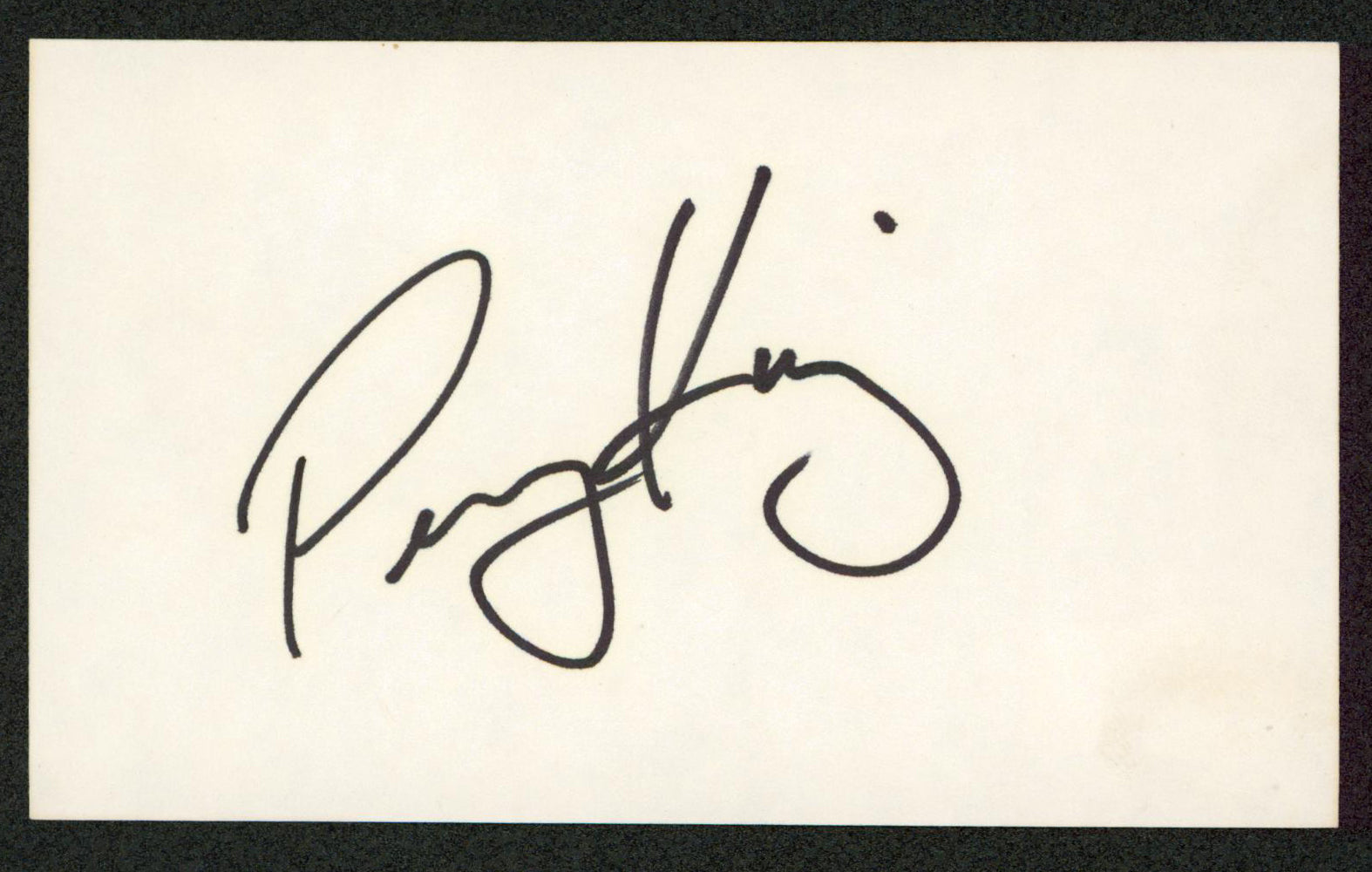Perry King The Knife and Gun Club Authentic Signed 3x5 Index Card BAS #BW35568
