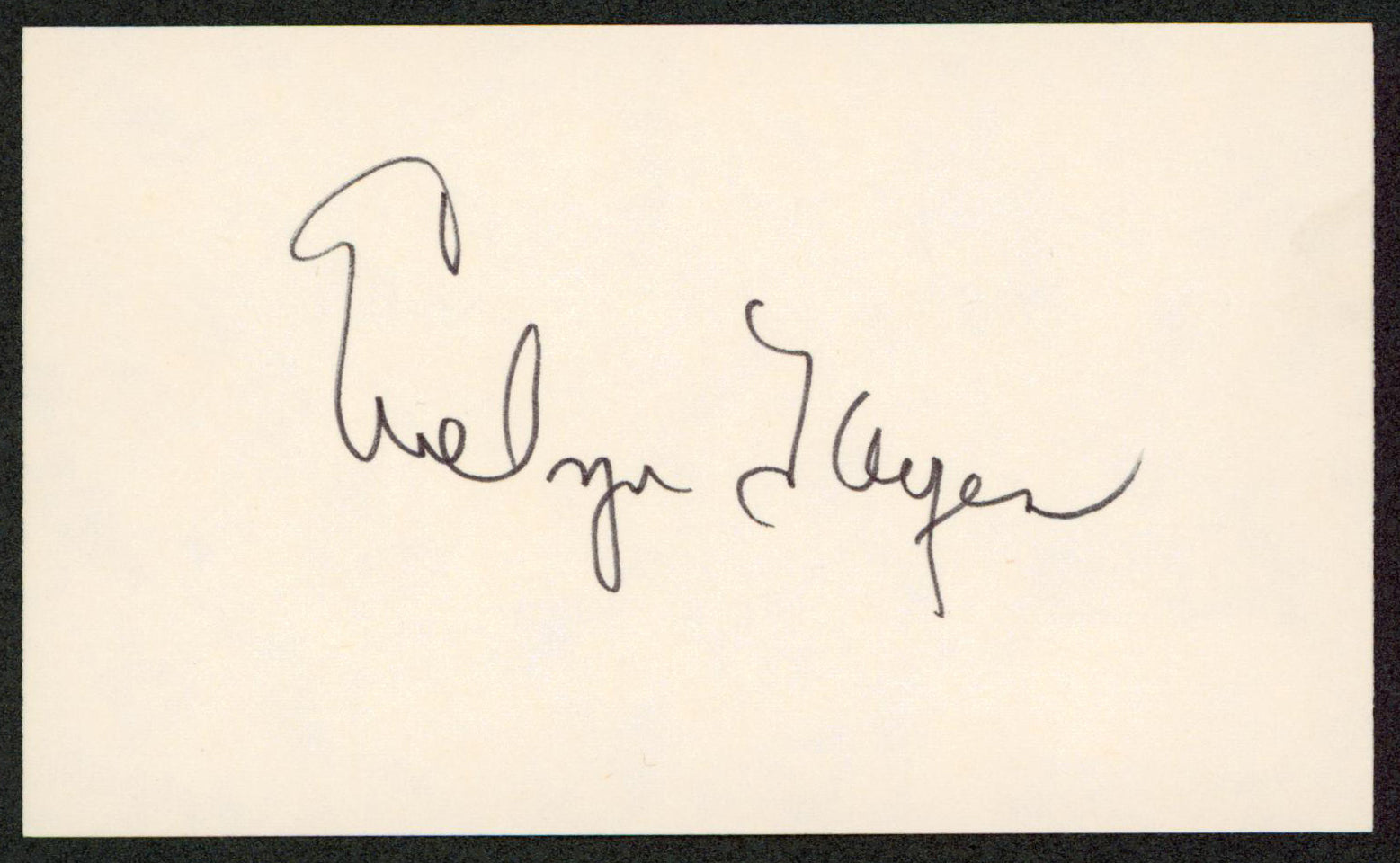 Evelyn Keyes A Thousand and One Nights Signed 3x5 Index Card BAS #BW35566