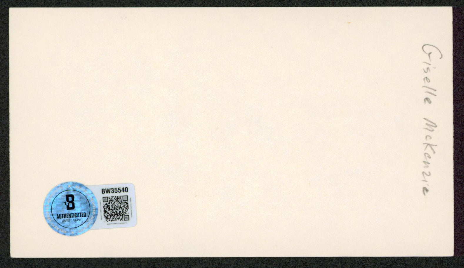 Gisele MacKenzie Your Hit Parade Authentic Signed 3x5 Index Card BAS #BW35540