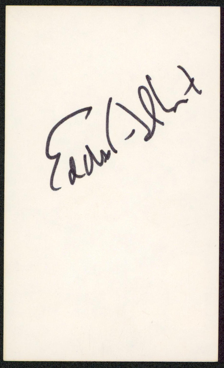 Eddie Albert Green Acres Authentic Signed 3x5 Index Card BAS #BW35529