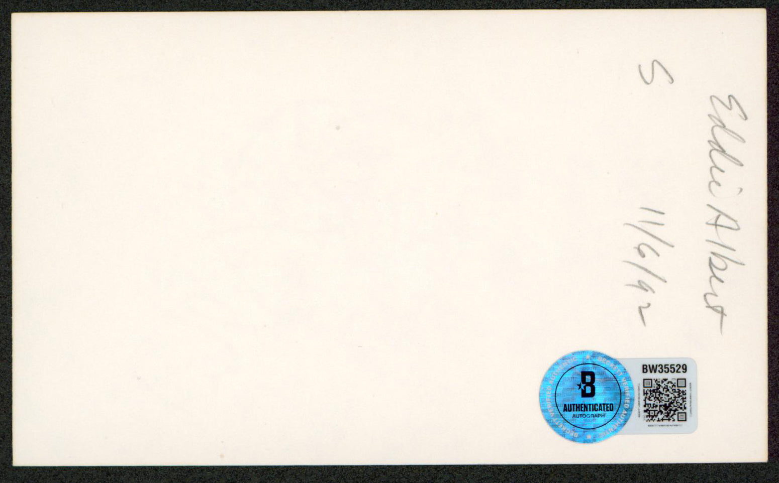 Eddie Albert Green Acres Authentic Signed 3x5 Index Card BAS #BW35529