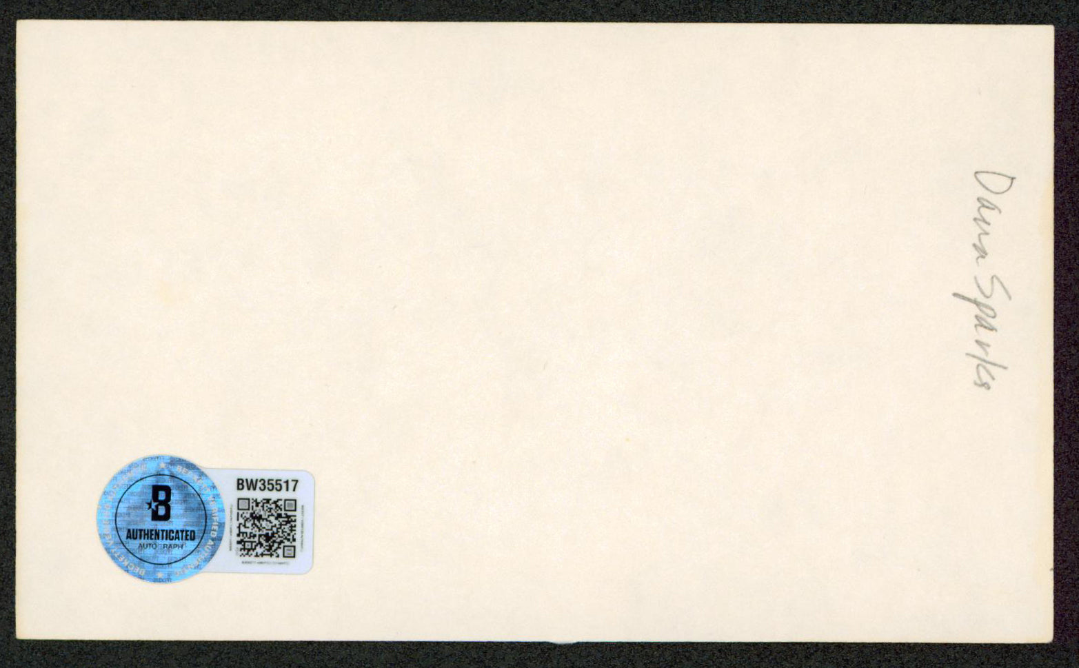Dana Sparks Thats Life! Authentic Signed 3x5 Index Card Autographed BAS #BW35517