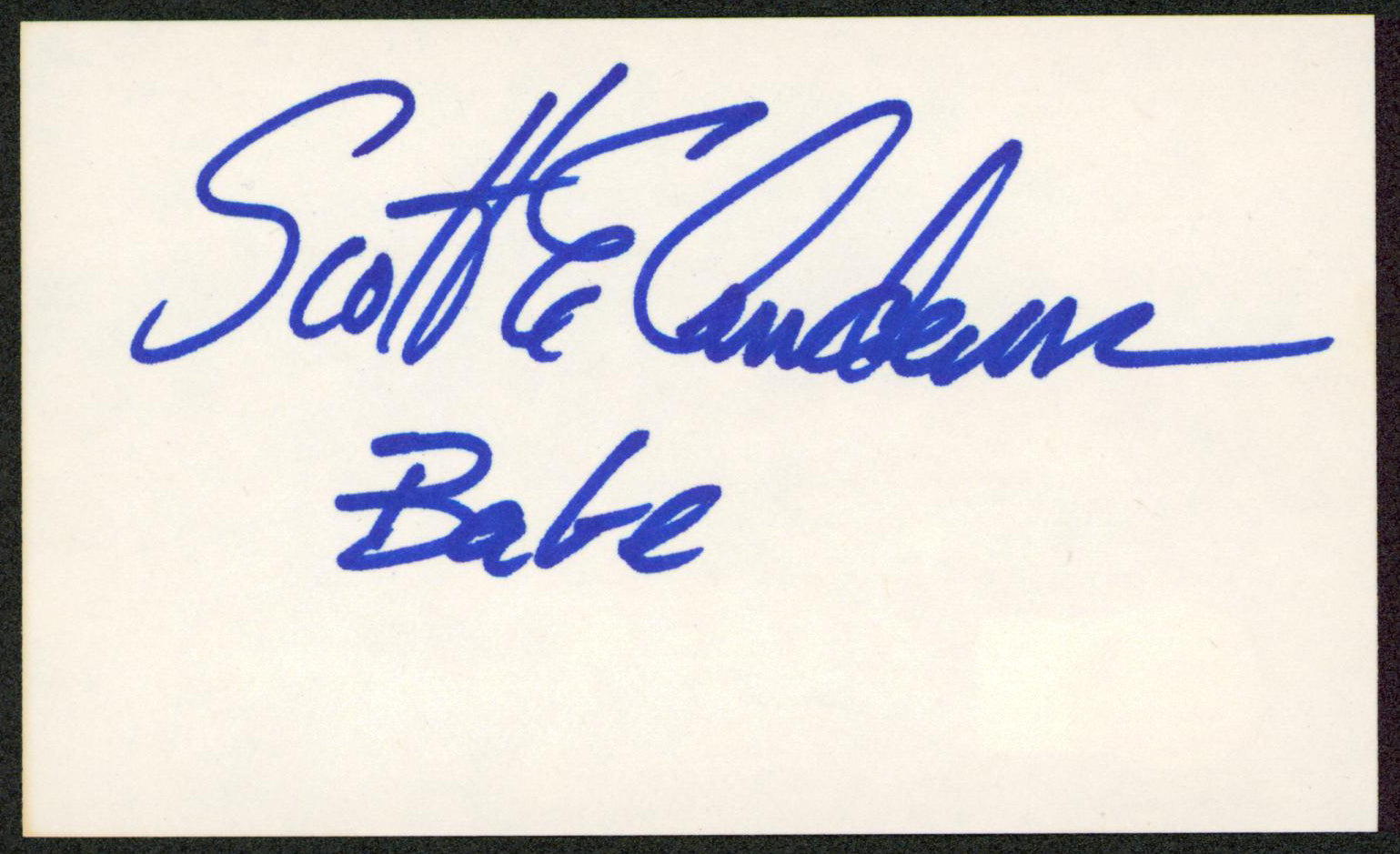 Scott E. Anderson "Babe" Authentic Signed 3x5 Index Card BAS #BW70161