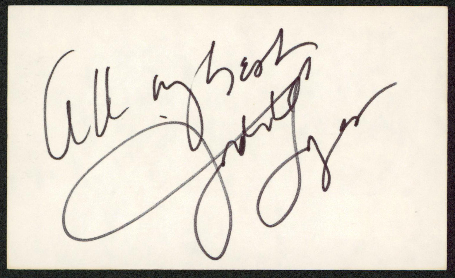 Judith Light Who's the Boss? "All My Best" Signed 3x5 Index Card BAS #BW70157