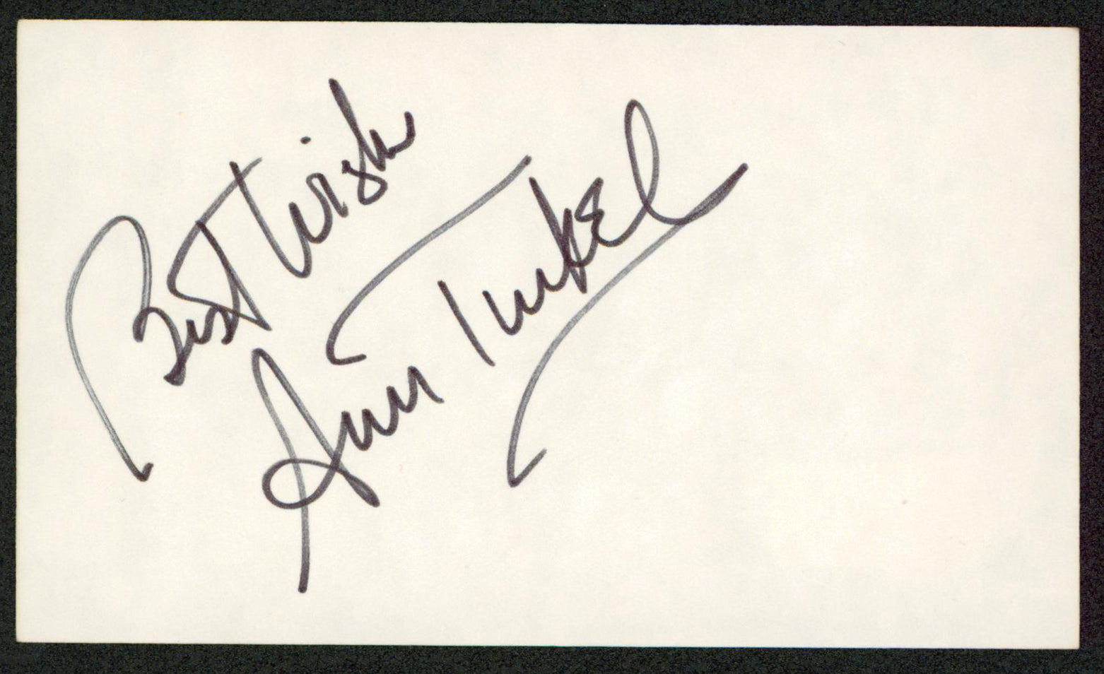 Ann Turkel Cassandra Crossing "Best Wishes" Signed 3x5 Index Card BAS #BW70152