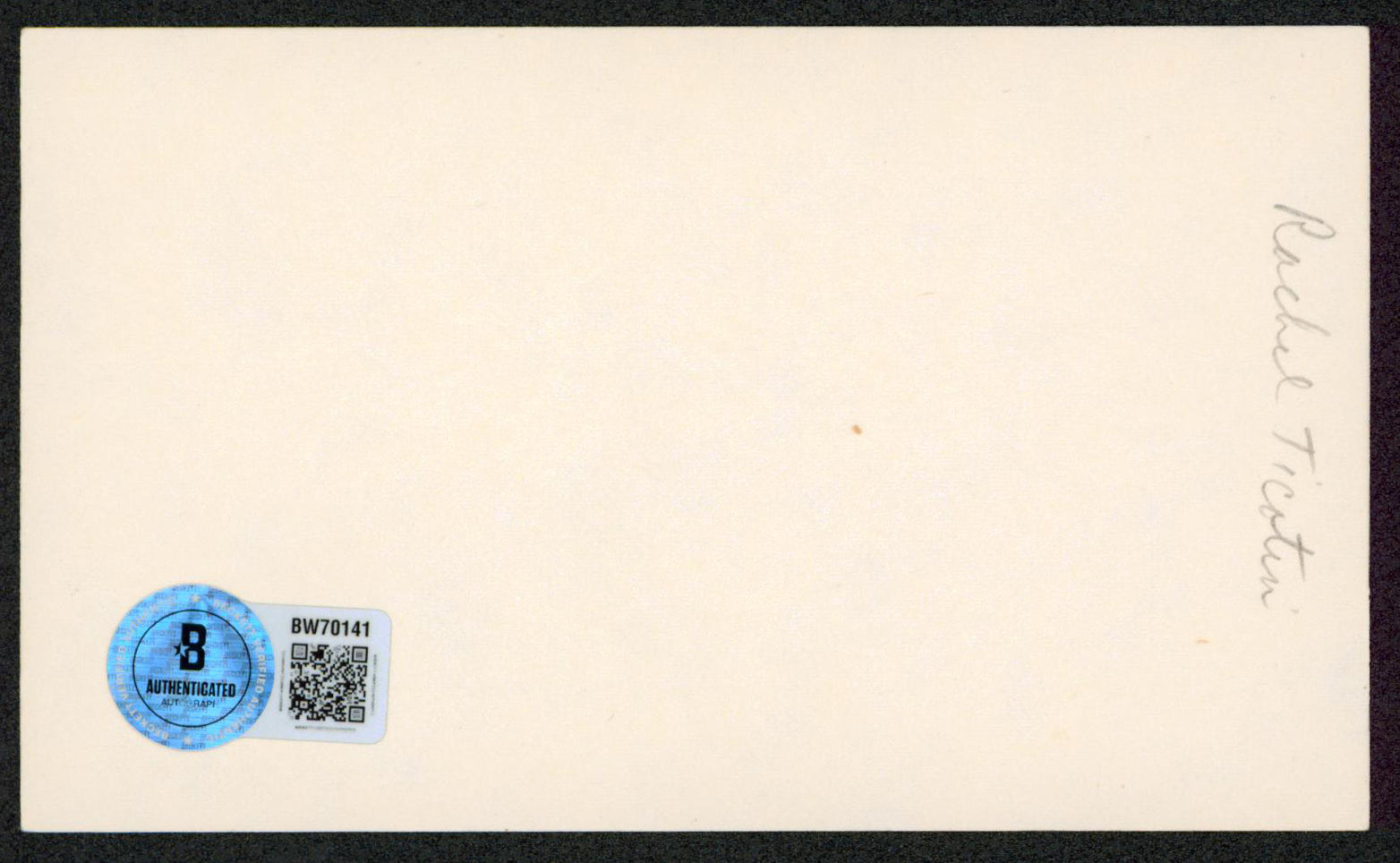 Rachel Ticotin Total Recall Authentic Signed 3x5 Index Card BAS #BW70141