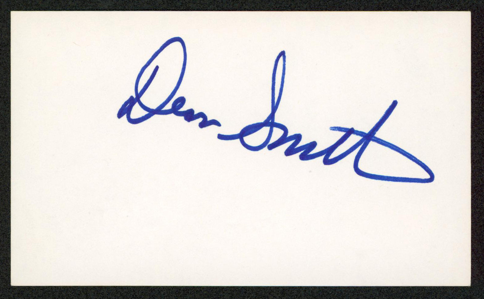 Dean Smith Stuntman Authentic Signed 3x5 Index Card Autographed BAS #BW70136