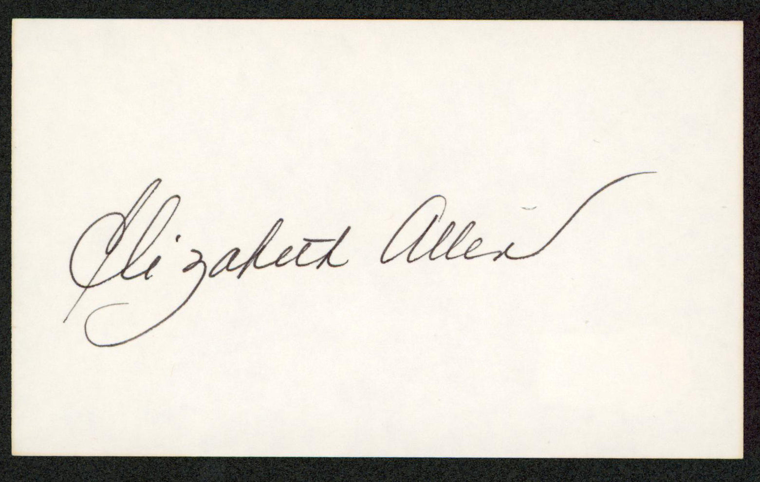 Elizabeth Allen Donovan's Reef  Authentic Signed 3x5 Index Card BAS #BW70106