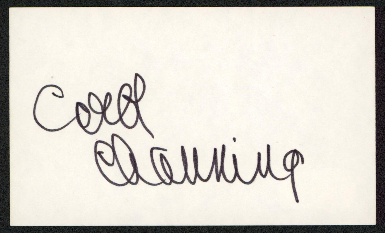 Carol Channing Hello Dolly Authentic Signed 3x5 Index Card BAS #BW70005