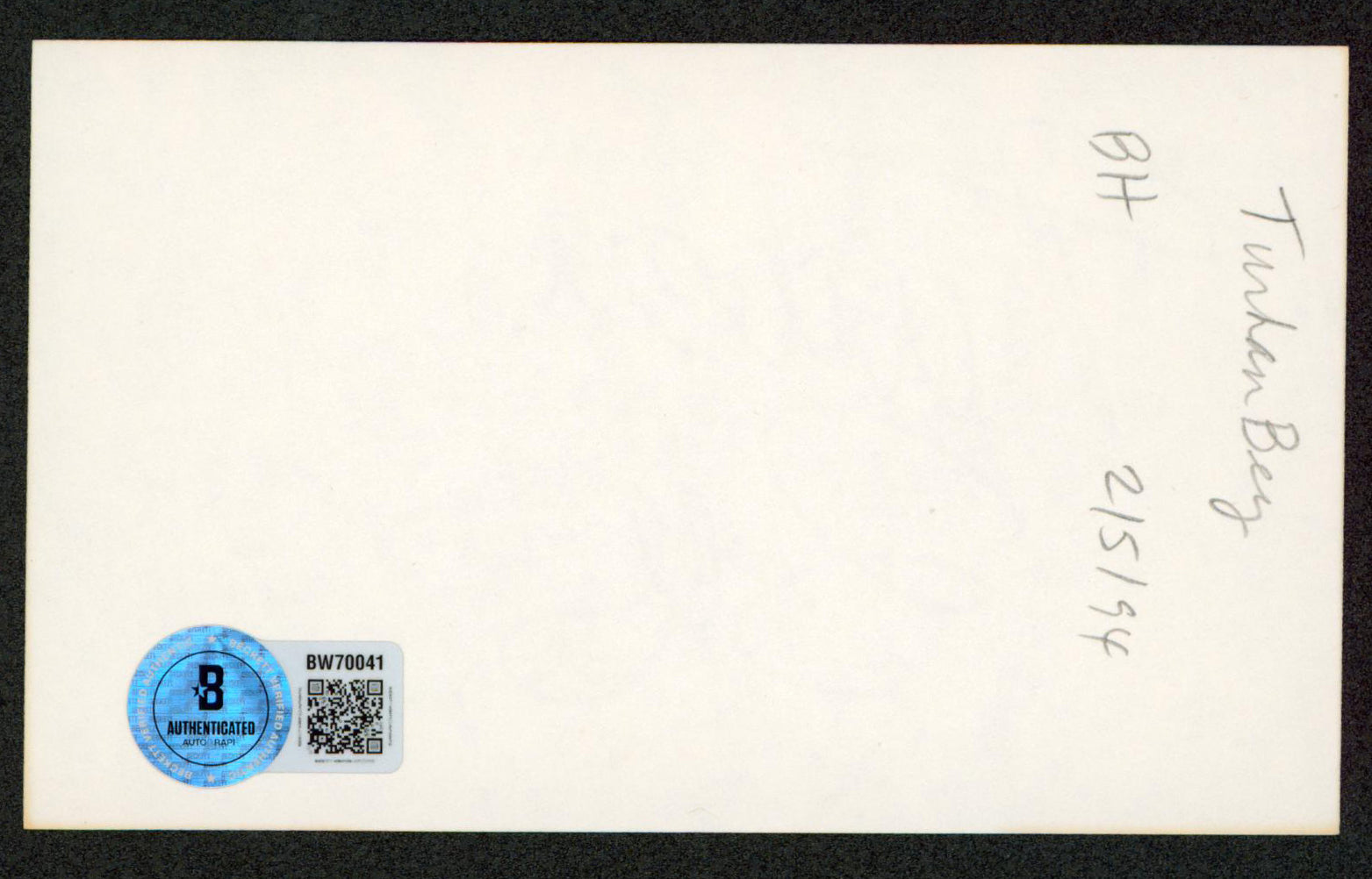 Turhan Bey The Mummy's Tomb Authentic Signed 3x5 Index Card BAS #BW70041