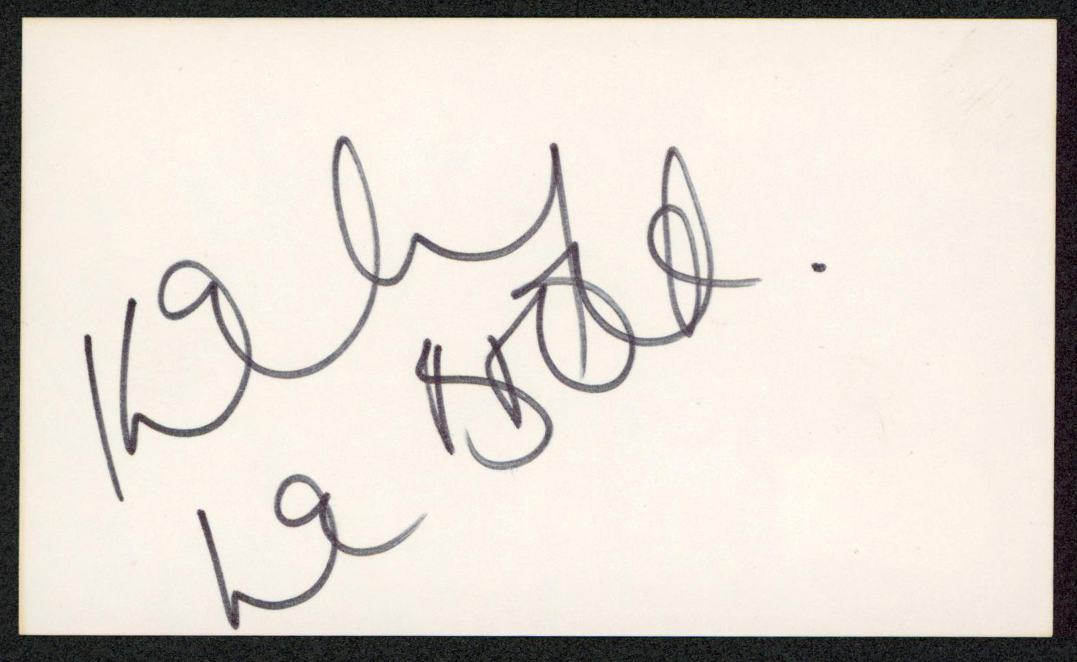 Kelly LeBrock Weird Science Authentic Signed 3x5 Index Card BAS #BW70083