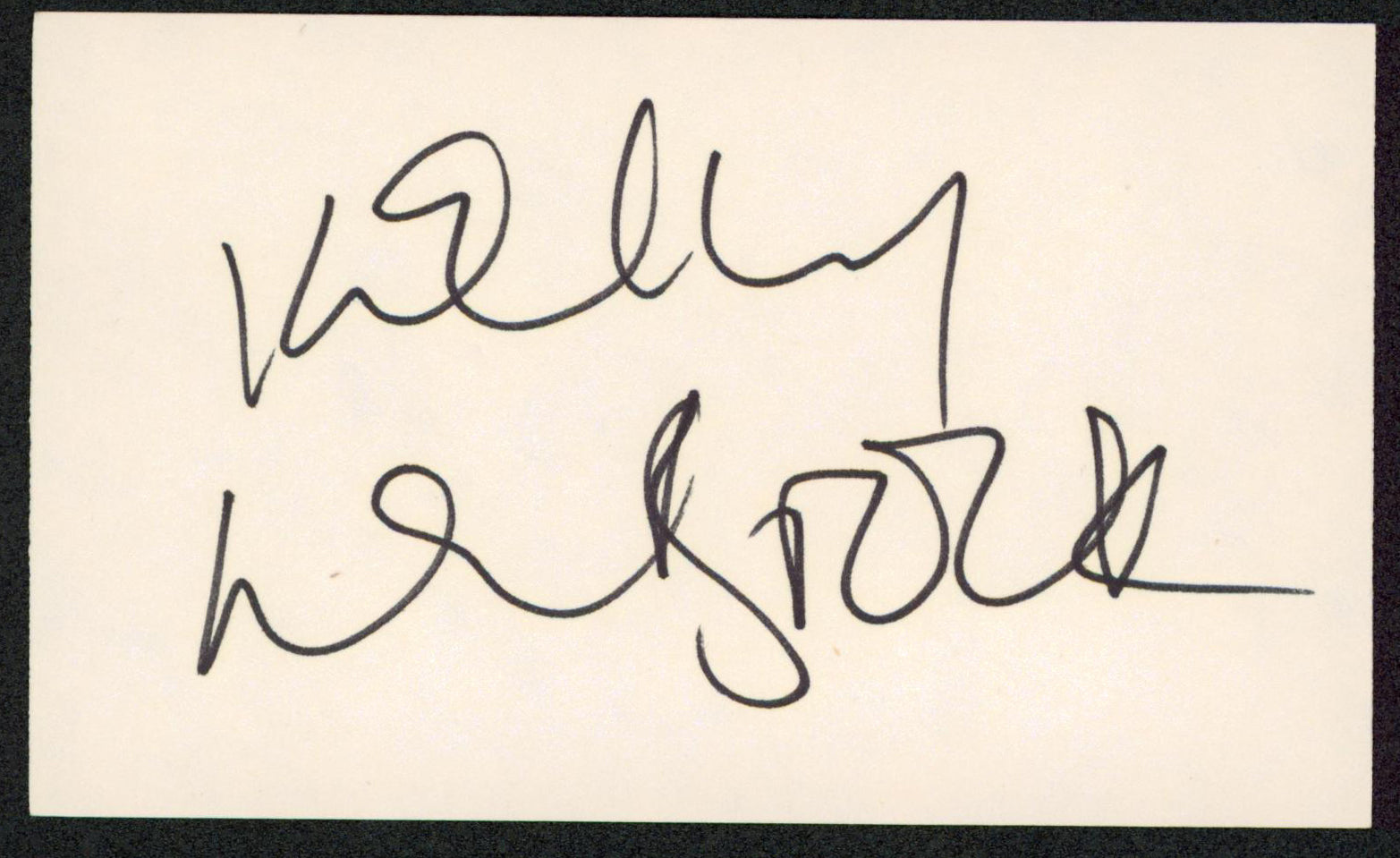 Kelly LeBrock Weird Science Authentic Signed 3x5 Index Card BAS #BW70084