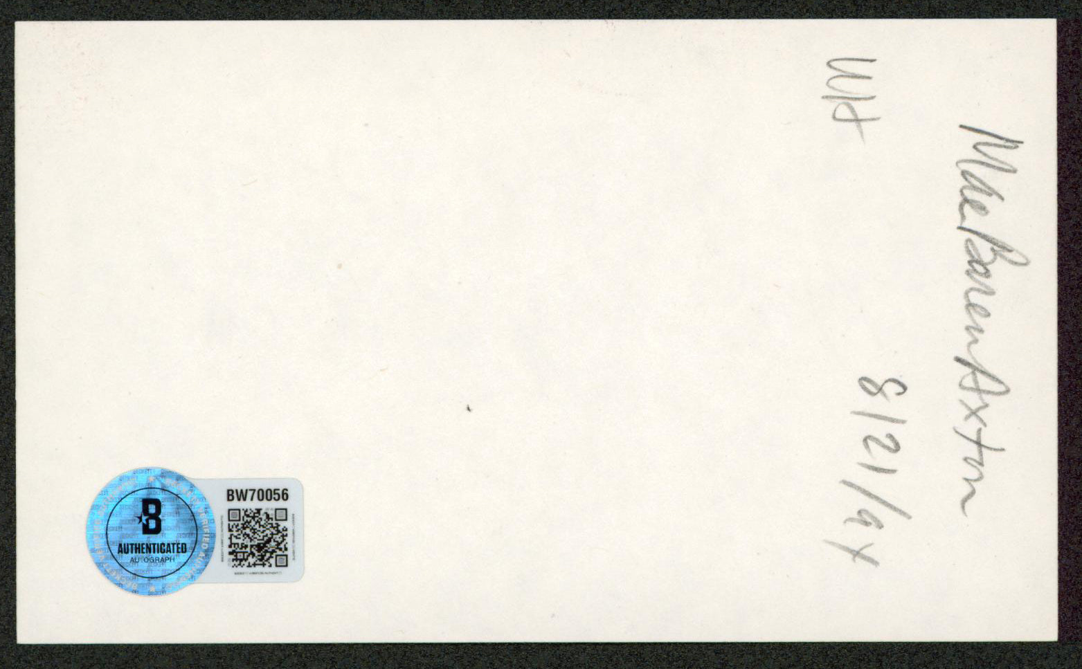 Mae Boren Axton Musician Authentic Signed 3x5 Index Card Autographed BAS