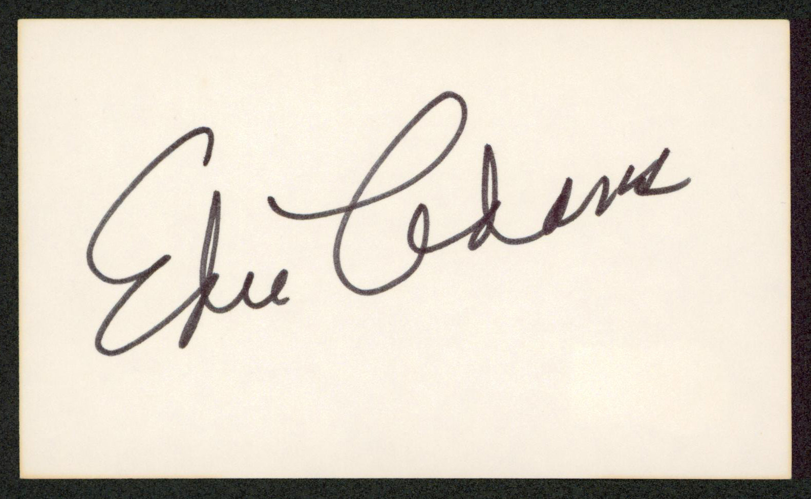 Edie Adams It's a Mad, Mad, Mad, Mad World Authentic Signed 3x5 Index Card BAS 2