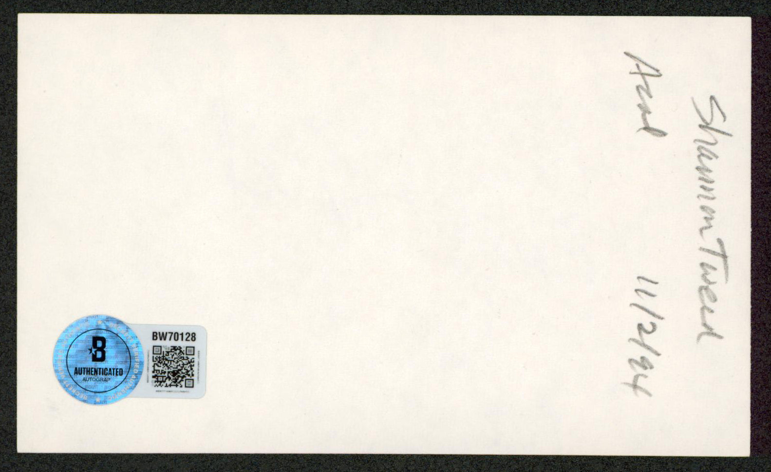 Shannon Tweed Electra Authentic Signed 3x5 Index Card Autographed BAS 1