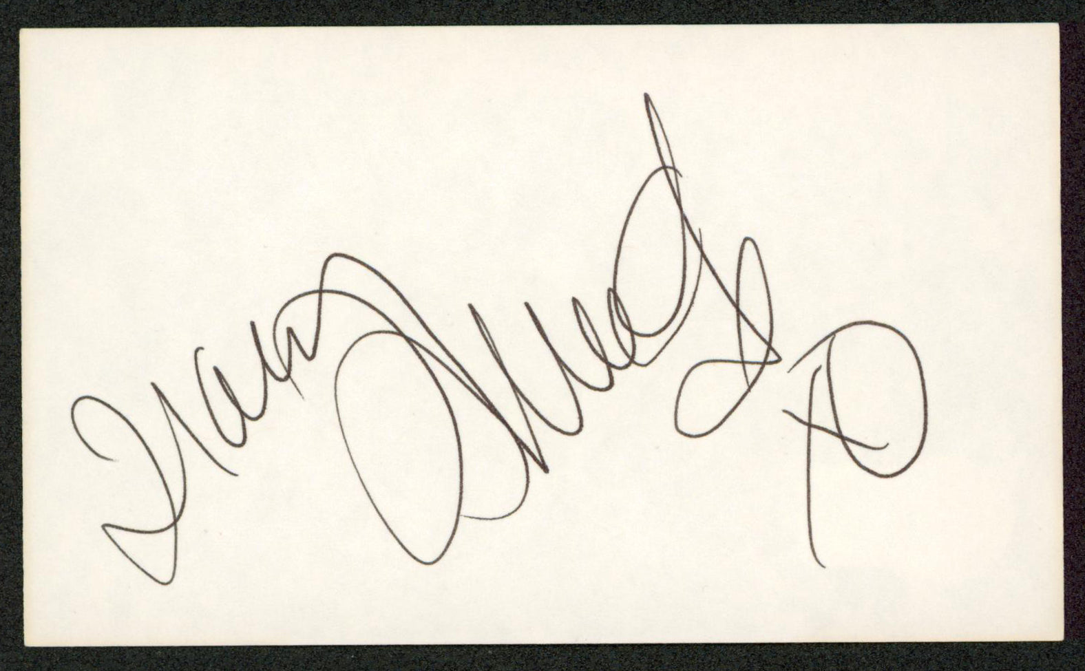 Tracy Tweed The Fugitive "XO" Authentic Signed 3x5 Index Card Autographed BAS