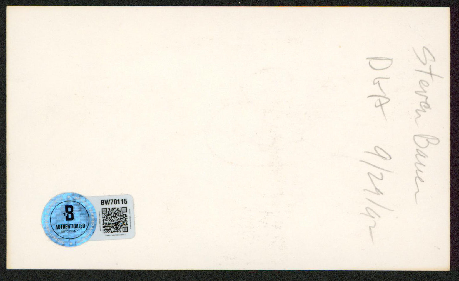 Steven Bauer Scarface Authentic Signed 3x5 Index Card Autographed BAS