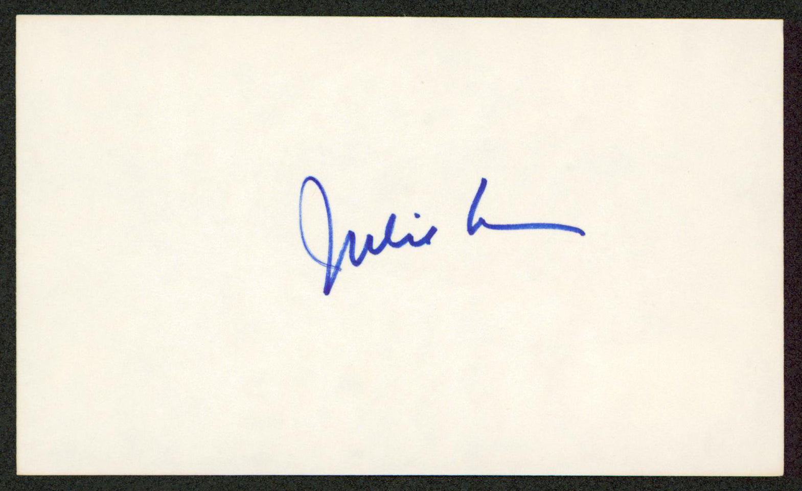 Julie London Emergency! Authentic Signed 3x5 Index Card Autographed BAS