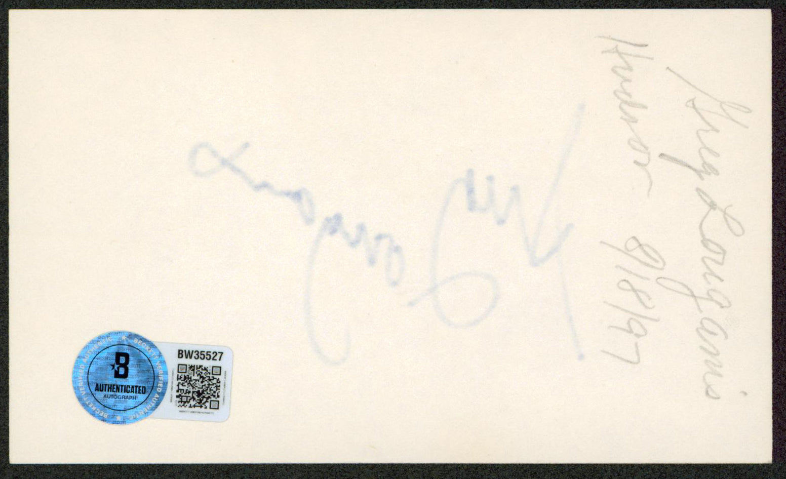 Greg Louganis Summer Olympics Authentic Signed 3x5 Index Card Autographed BAS
