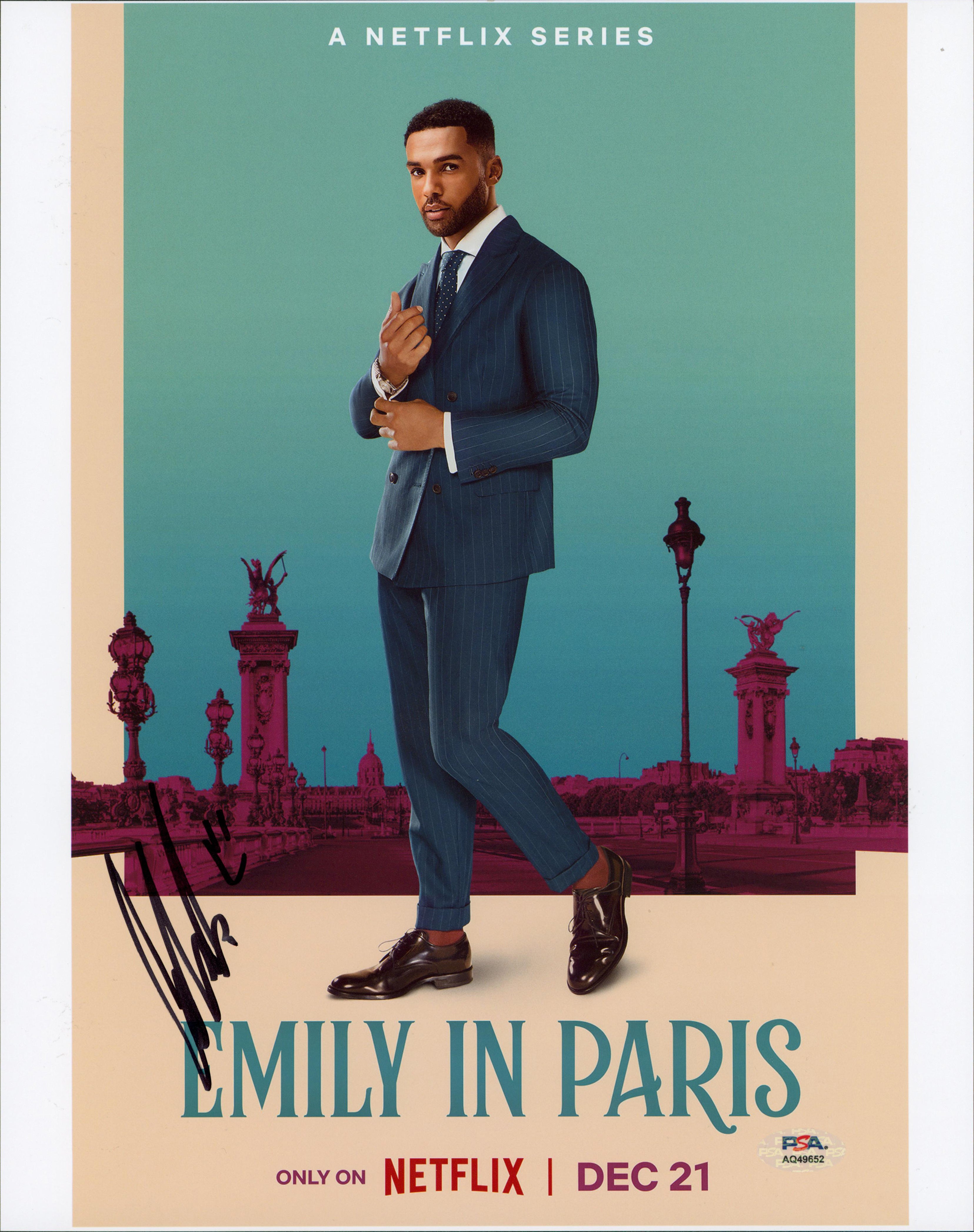 Lucien Laviscount Emily In Paris Authentic Signed 11x14 Photo PSA/DNA #AQ49652