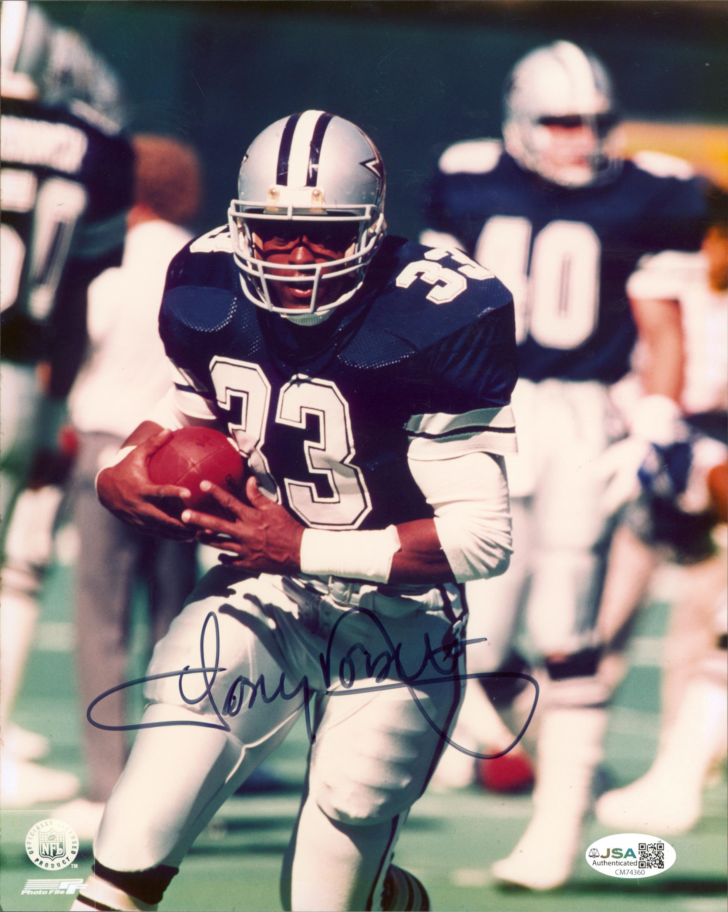 Cowboys Tony Dorsett Authentic Signed 8x10 Vertical PhotoFile Photo JSA #CM74360