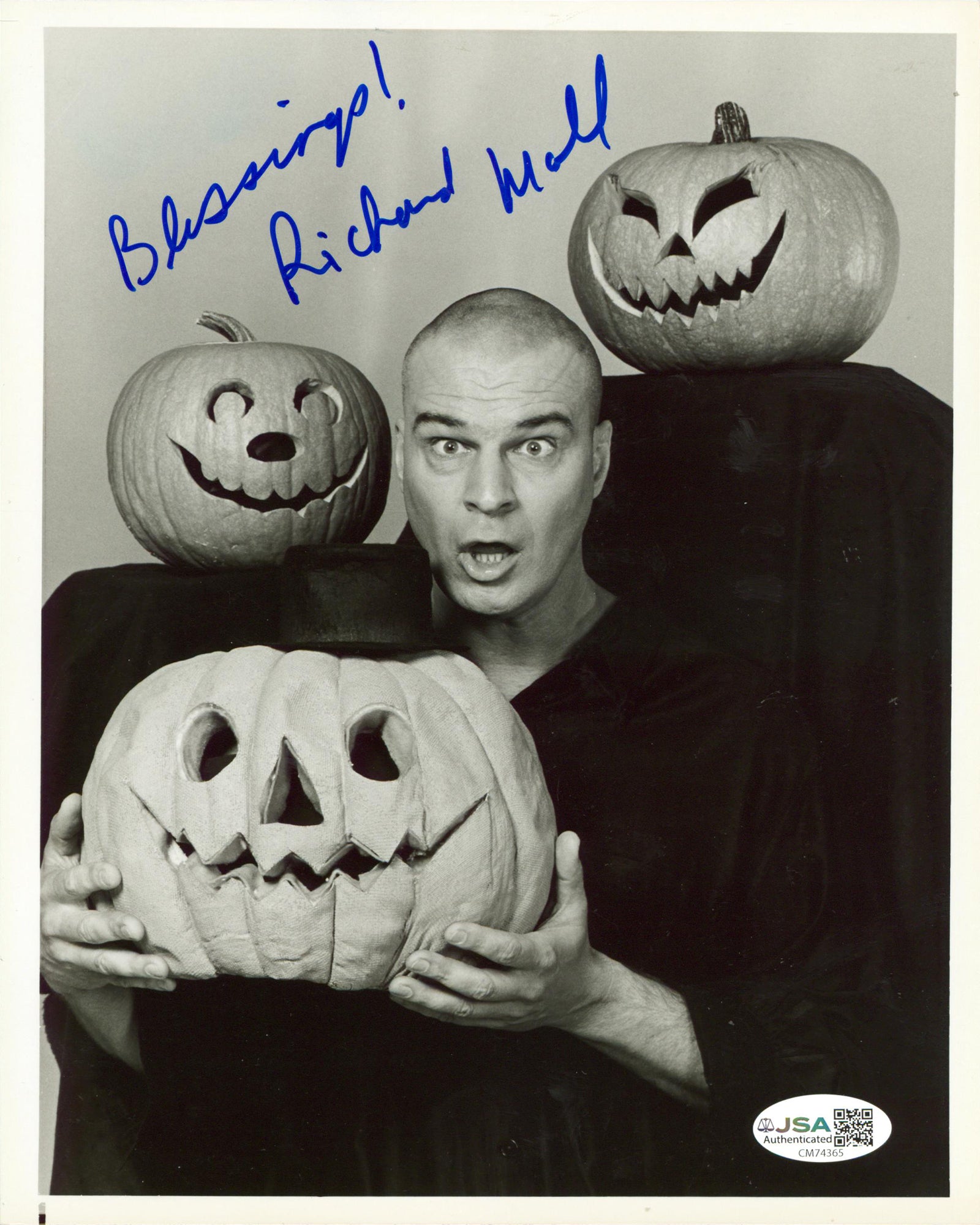 Richard Moll Night Court "Blessings!" Authentic Signed 7x9 Photo JSA #CM74365