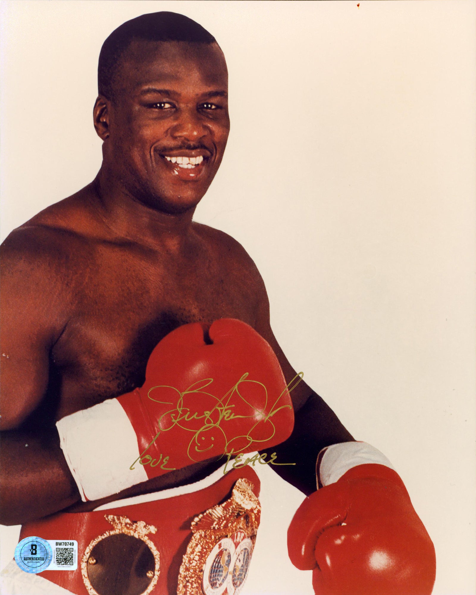 Buster Douglas "Love Peace" Authentic Signed 8x10 Photo Autographed BAS #BW70749