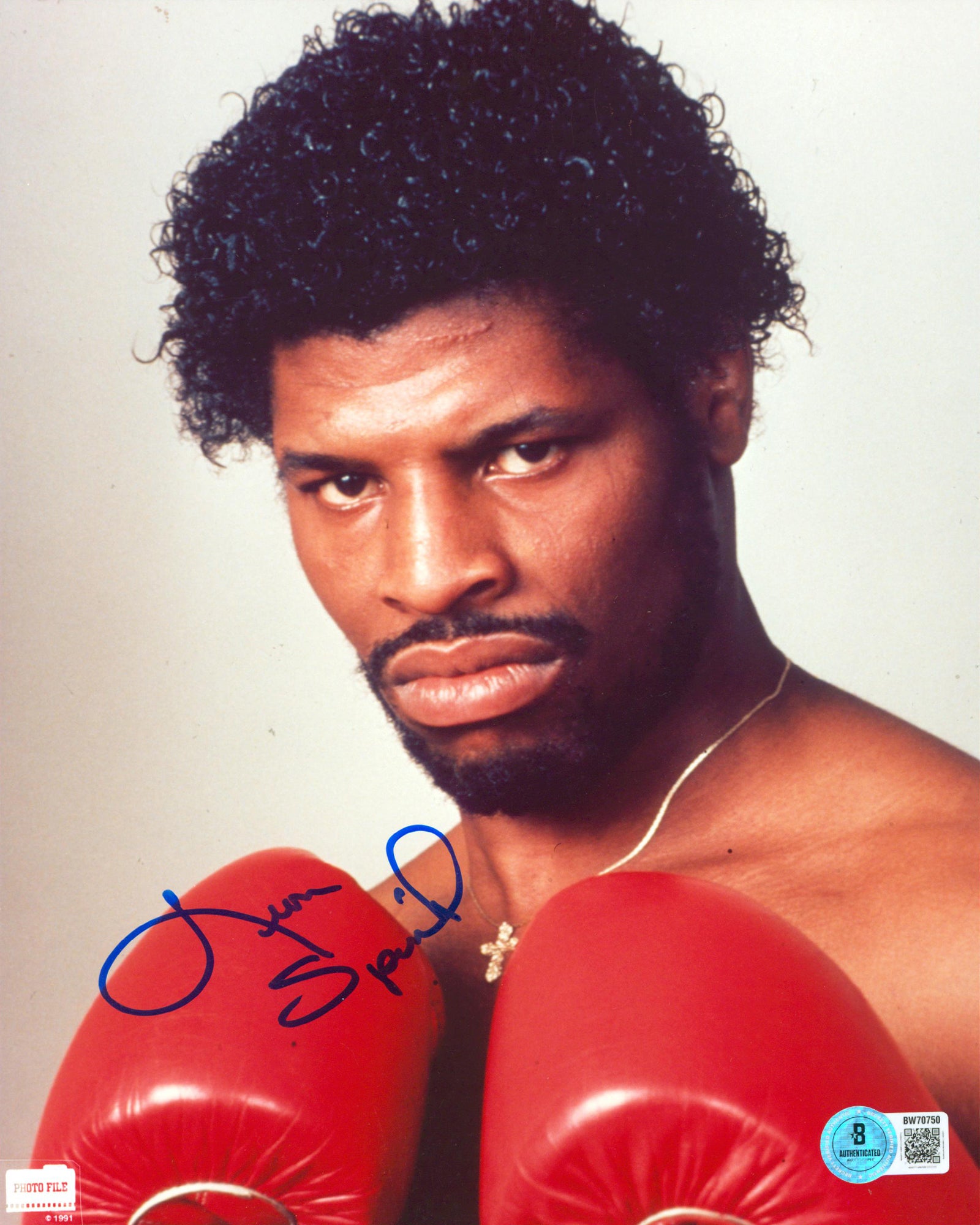 Leon Spinks Authentic Signed 8x10 PhotoFile Photo Autographed BAS #BW70750
