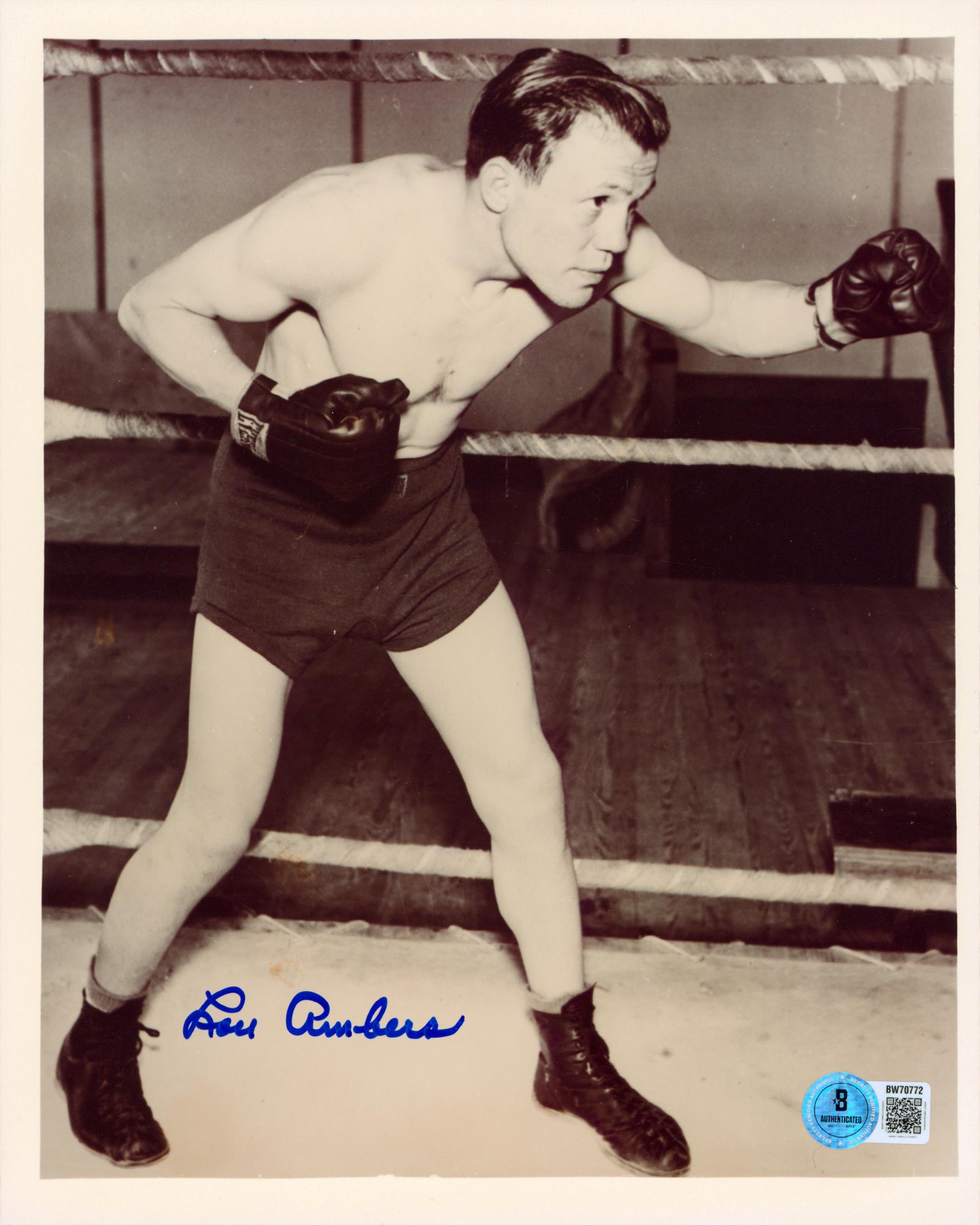 Lou Ambers Authentic Signed 8x10 Vertical Photo Autographed BAS #BW70772