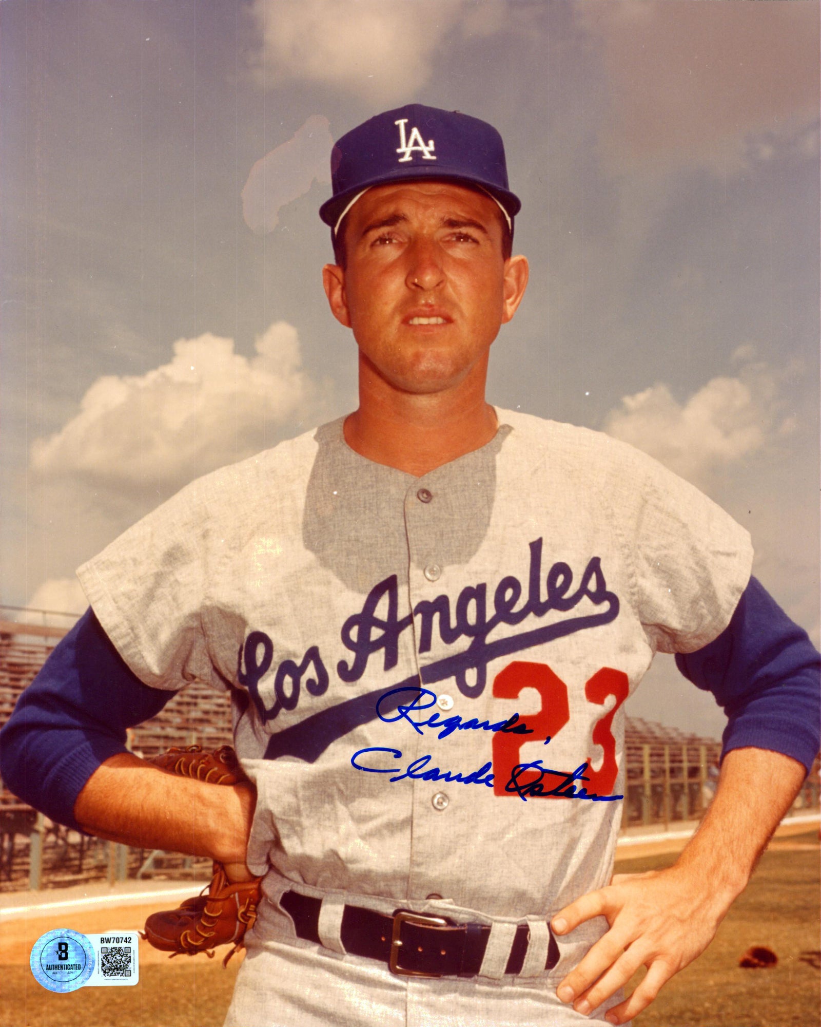 Dodgers Claude Osteen Authentic Signed 8x10 Photo Autographed BAS #BW70742