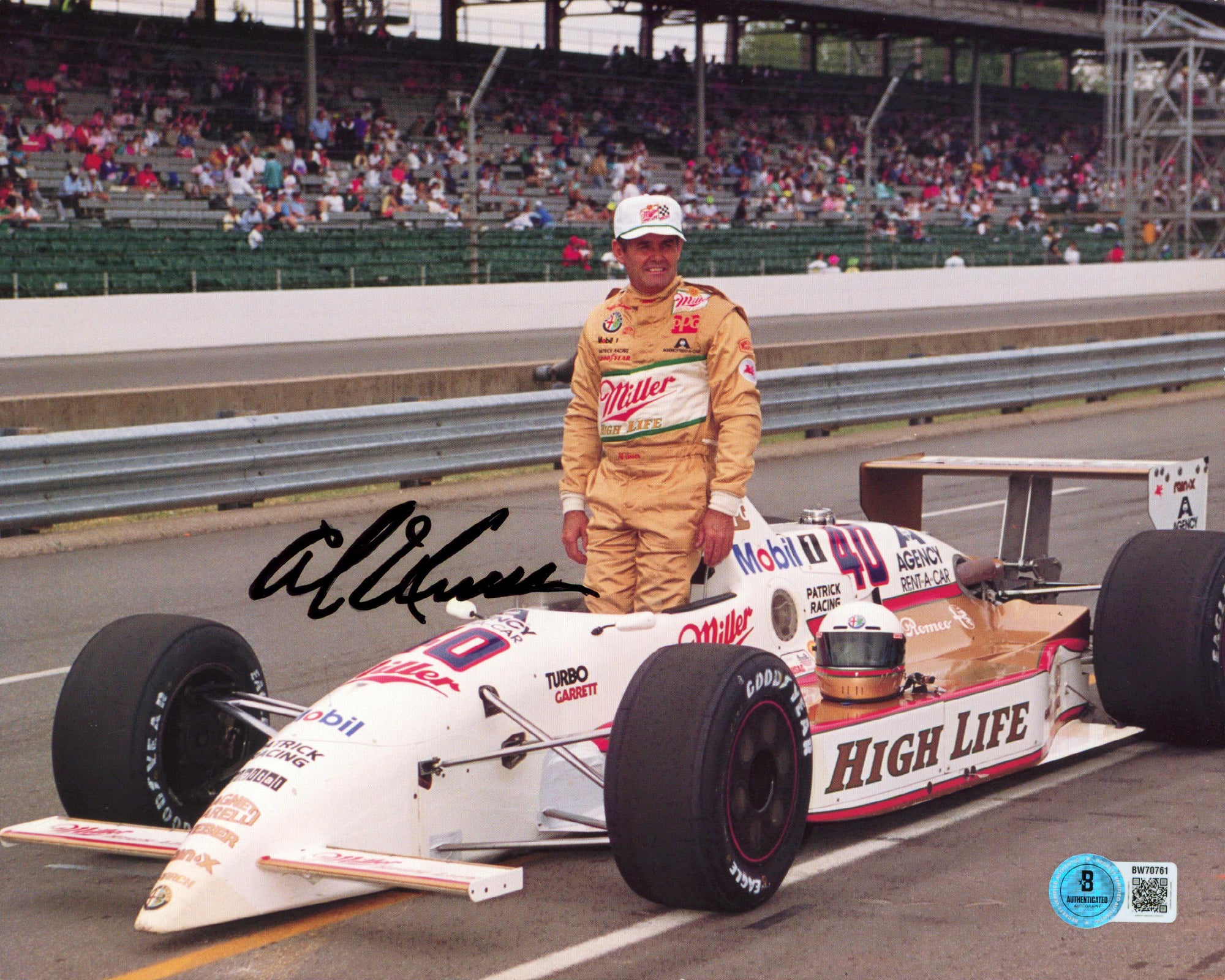 Al Unser Sr. Indycar Authentic Signed 8x10 Photo Autographed BAS #BW70761
