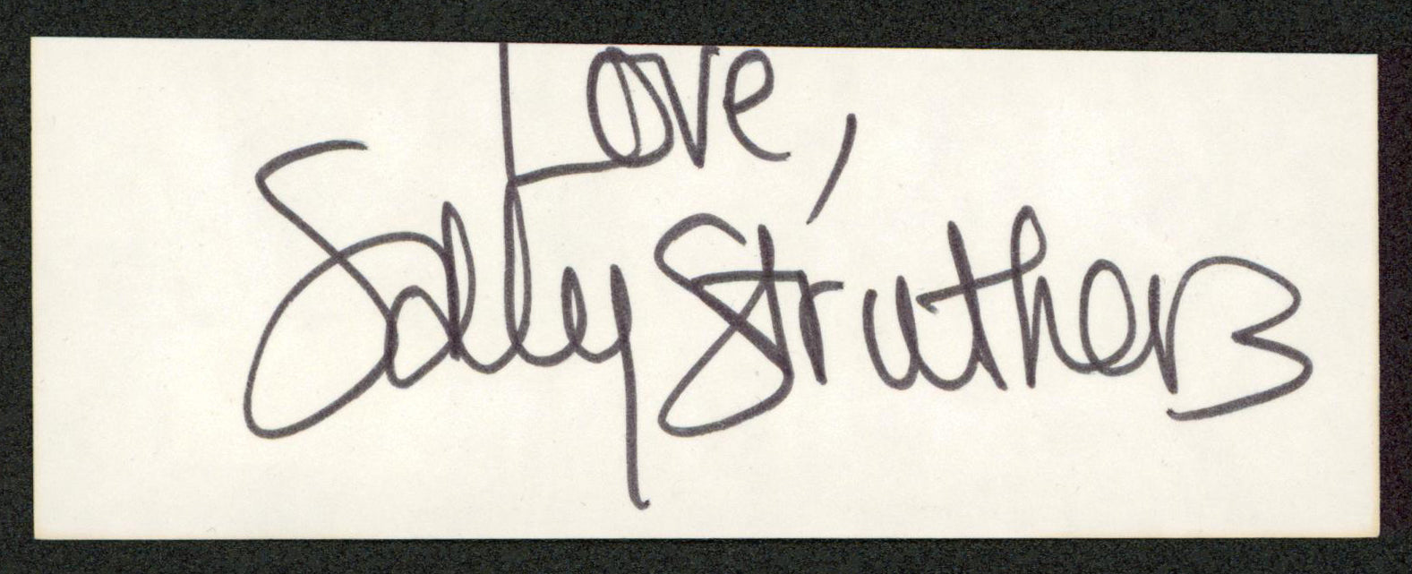 Sally Struthers All In The Family "Love" Signed 1.75x5 Cut Signature BAS