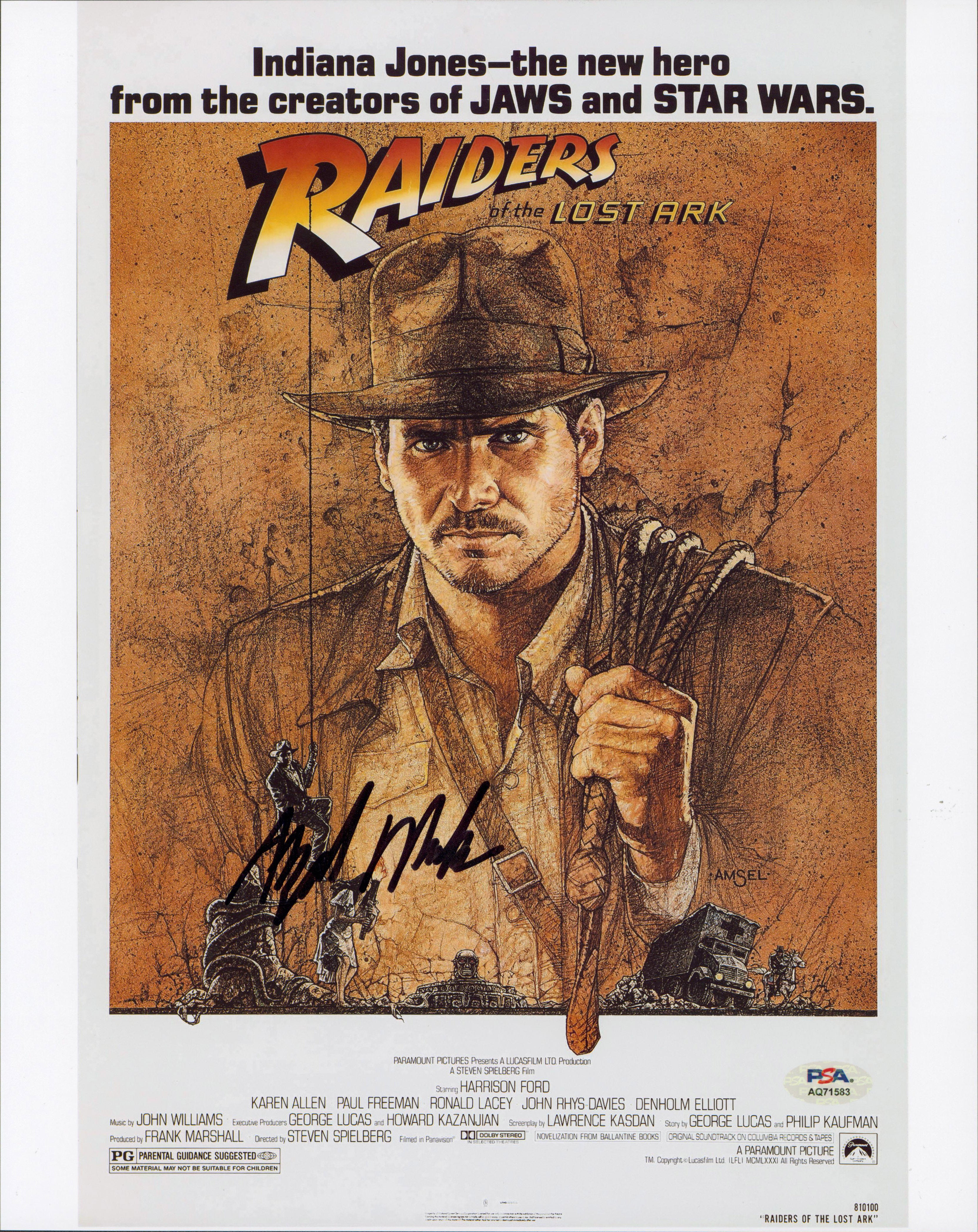 Alfred Molina Indiana Jones Raiders of the Lost Ark Signed 11x14 Photo PSA/DNA 2