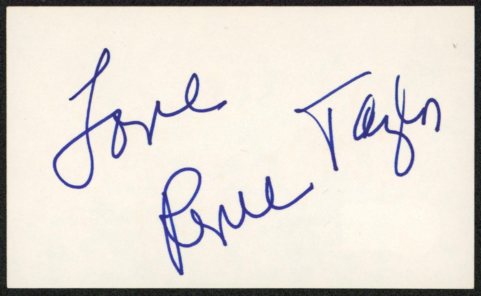 Renee Taylor The Nanny "Love" Authentic Signed 3x5 Index Card BAS #BW71059