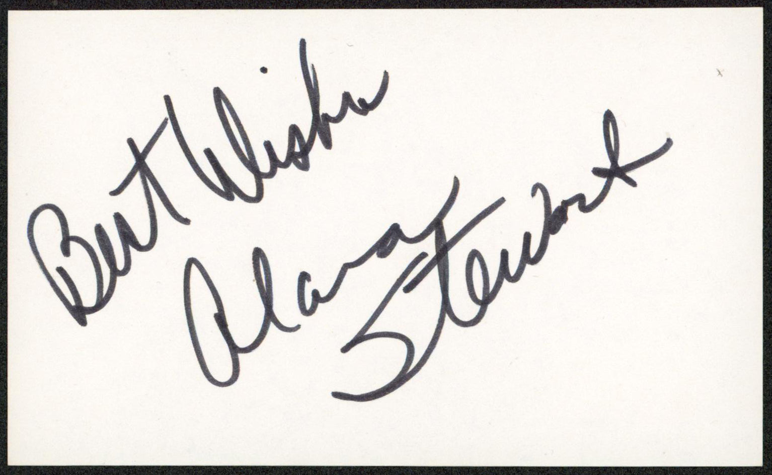 Alana Stewart "Best Wishes" Authentic 3x5 Index Card Autographed BAS #BW71054