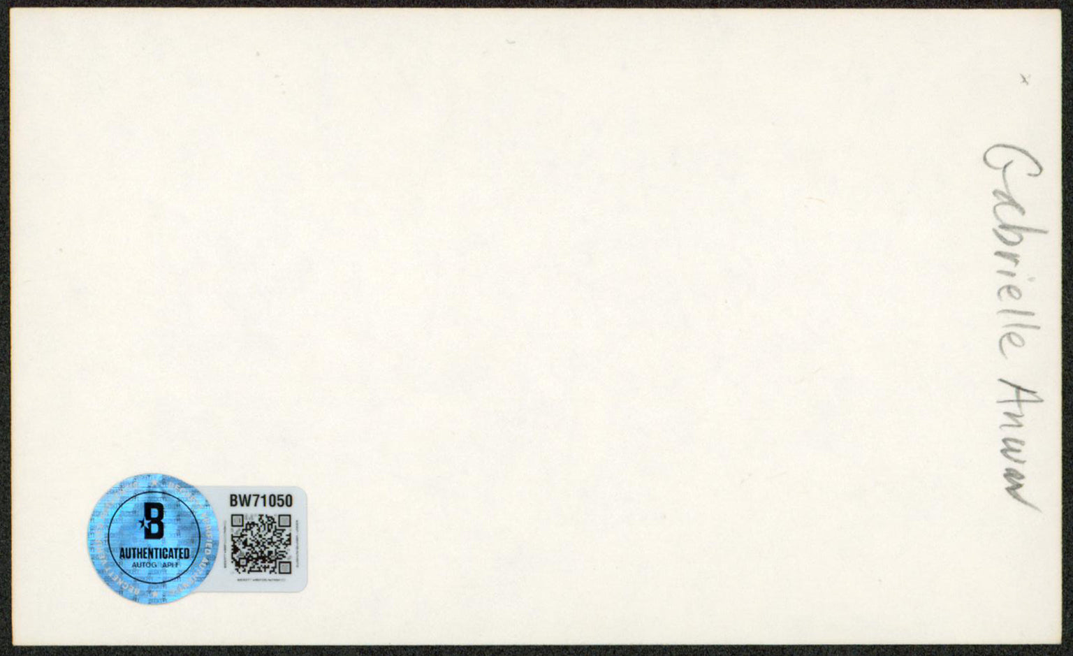 Gabrielle Anwar Burn Notice "All My Best" Signed 3x5 Index Card BAS #BW71050