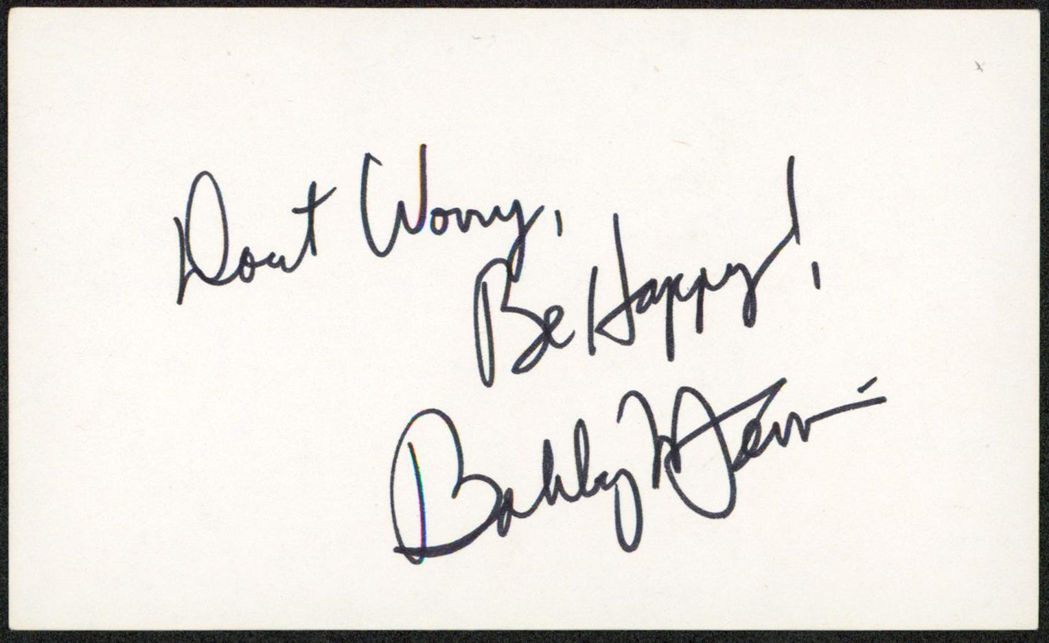 Bobby McFerrin "Don't Worry, Be Happy!" Signed 3x5 Index Card BAS #BW71056